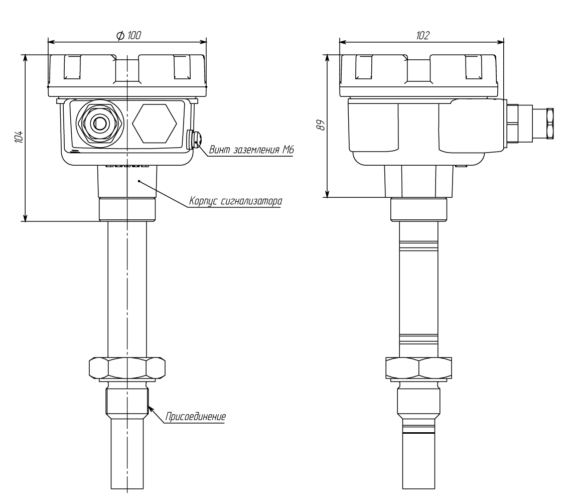 Габаритные размеры РИЗУР-100 