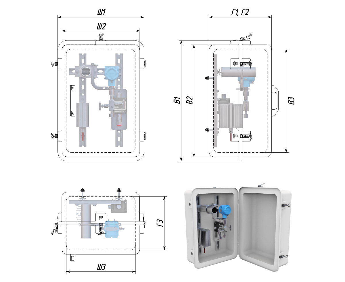 Термошкафы стеклопластиковые РизурБокс-С (RizurBox-C) «Мульти»
