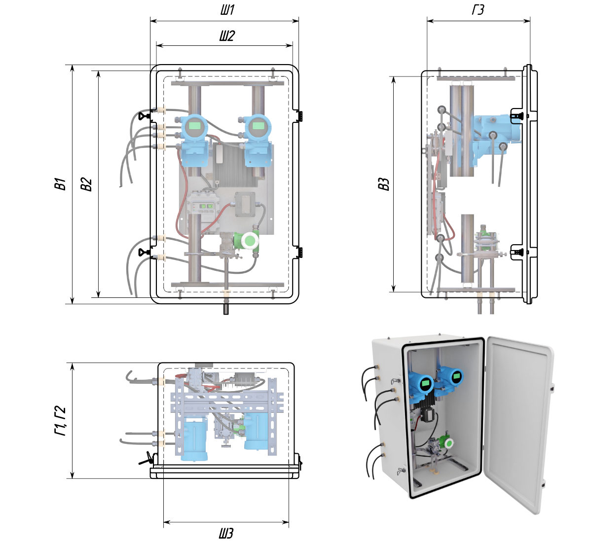 Термошкафы стеклопластиковые РизурБокс-С (RizurBox-C) классического раскрытия