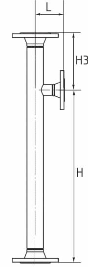 Размерный чертёж уровнемерной байпасной колонки