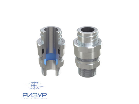 Кабельный ввод для небронированного кабеля, проложенного в металлорукаве РИЗУР-КВВНМ