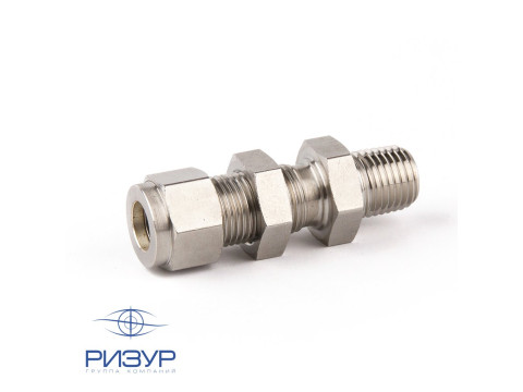 Штуцер прямой с наружной резьбой и монтажной гайкой RizurLok-PG-OPm