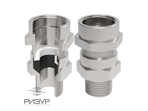 Кабельный ввод для небронированного кабеля с присоединением к трубе РИЗУР-КВВТ