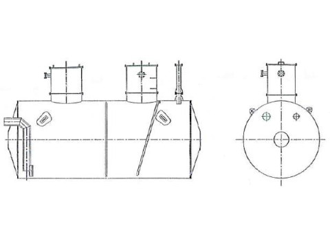 Резервуар стальной горизонтальный цилиндрический РГС-40