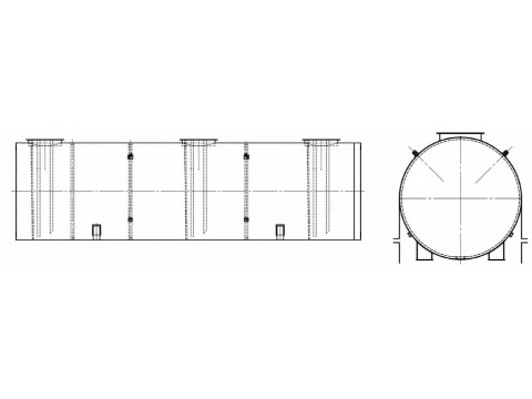 Резервуары стальные горизонтальные цилиндрические РГД-30(10+10+10)