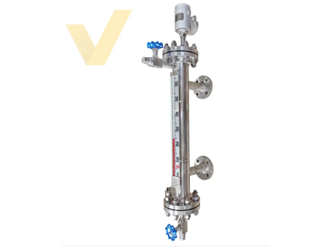 Магнитный указатель уровня с рефлекс-радарным уровнемером в комбинированной камере ТЭК-МПУ-КБ-...-РД*/Р*