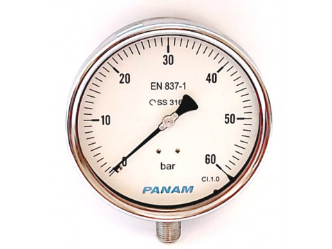 Манометры, вакуумметры, мановакуумметры показывающие с трубкой Бурдона PANAM 
