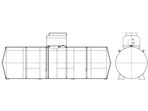Резервуар горизонтальный стальной цилиндрический РГСп-50