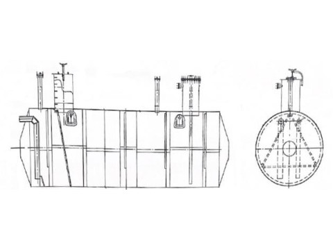 Резервуары стальные горизонтальные цилиндрические ЕП-63-3000-1250