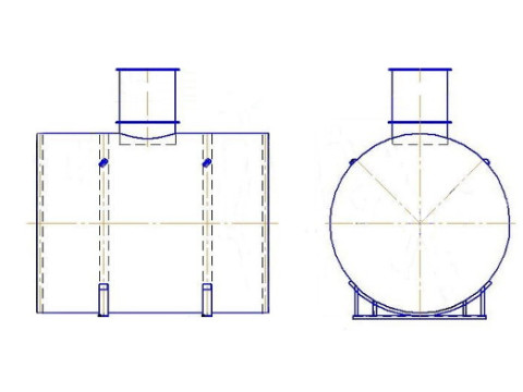 Резервуары стальные горизонтальные цилиндрические РГС