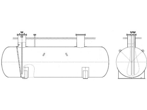 Резервуар стальной горизонтальный цилиндрический РГСп-160