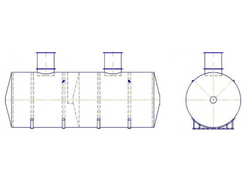 Резервуары стальные горизонтальные цилиндрические РГС-50 (25+25)