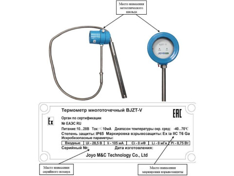 Термометры многоточечные BJZT-V