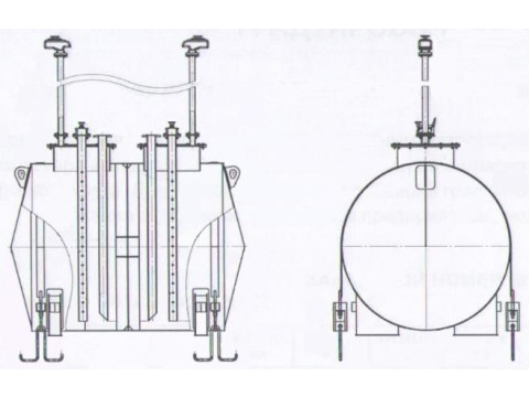 Резервуар  горизонтальный  стальной  подземный РГСп.5  (2,5+2,5)