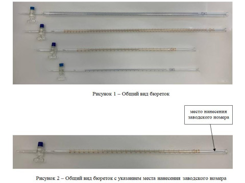 Бюретки типа I 1-го класса точности 