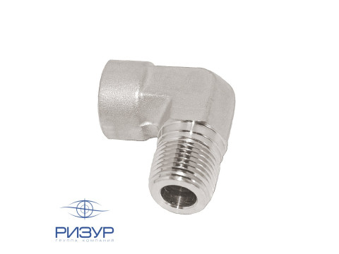 Фитинг угловой проходной приварной с наружной резьбой RizurLok-U-WPm