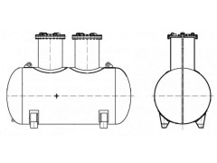 Резервуар стальной горизонтальный цилиндрический РГС-30