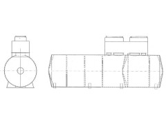 Резервуар горизонтальный стальной двустенный СРП (35+15)